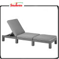 Chaise longue pliante en aluminium de piscine de rotin de PE avec le coussin